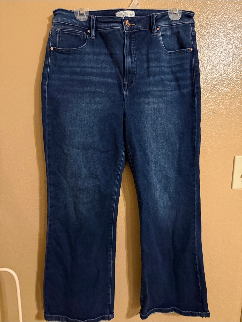 High-Rise Dark Blue Flare Jeans for Women